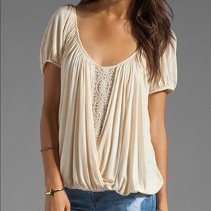 Free People cream boho top size small